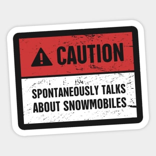 Caution - Funny Snowmobile Design Sticker